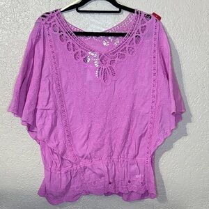 Democracy Women's Blouse in Vibrant Pink